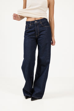 Linden Wide Jeans - Dk. Blue