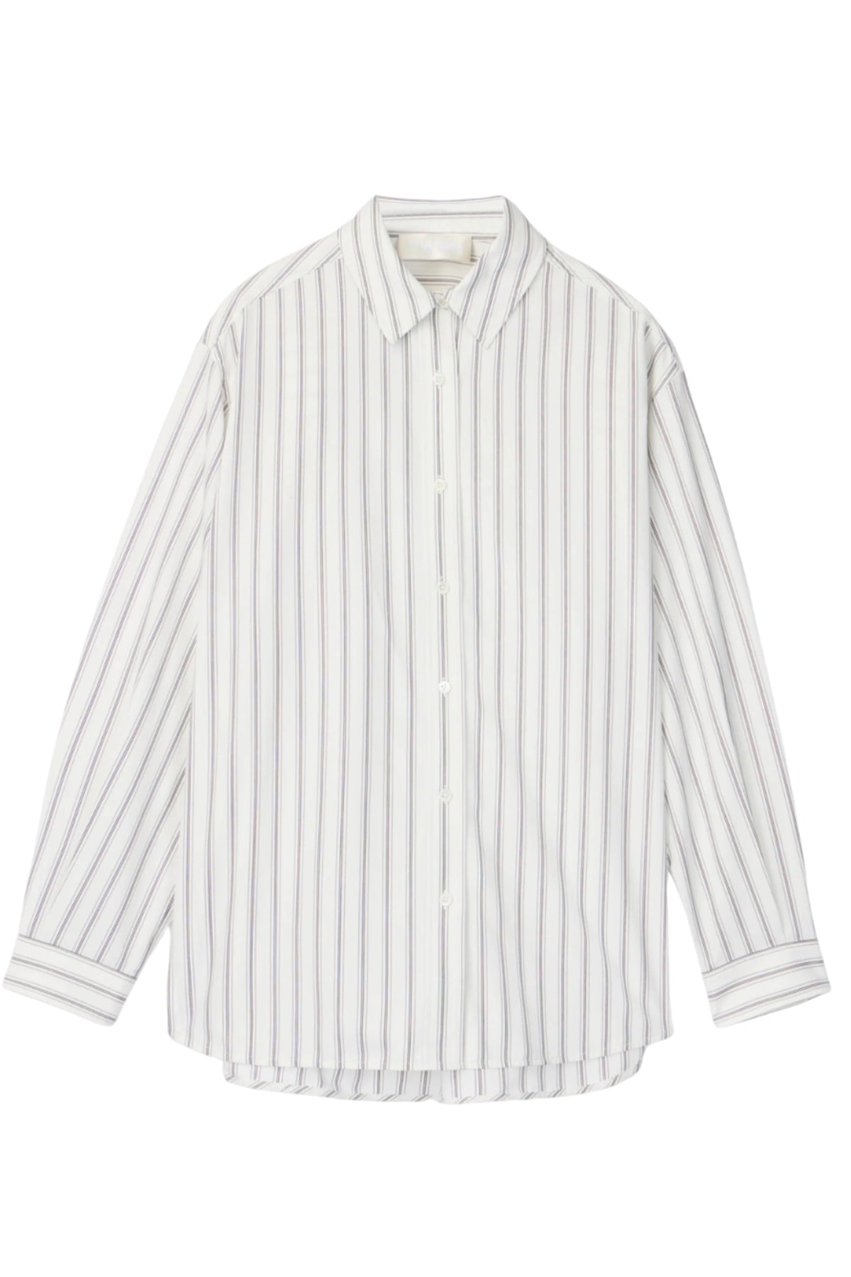 Poplin Workwear Shirt - White With Black And Grey Pinstripe