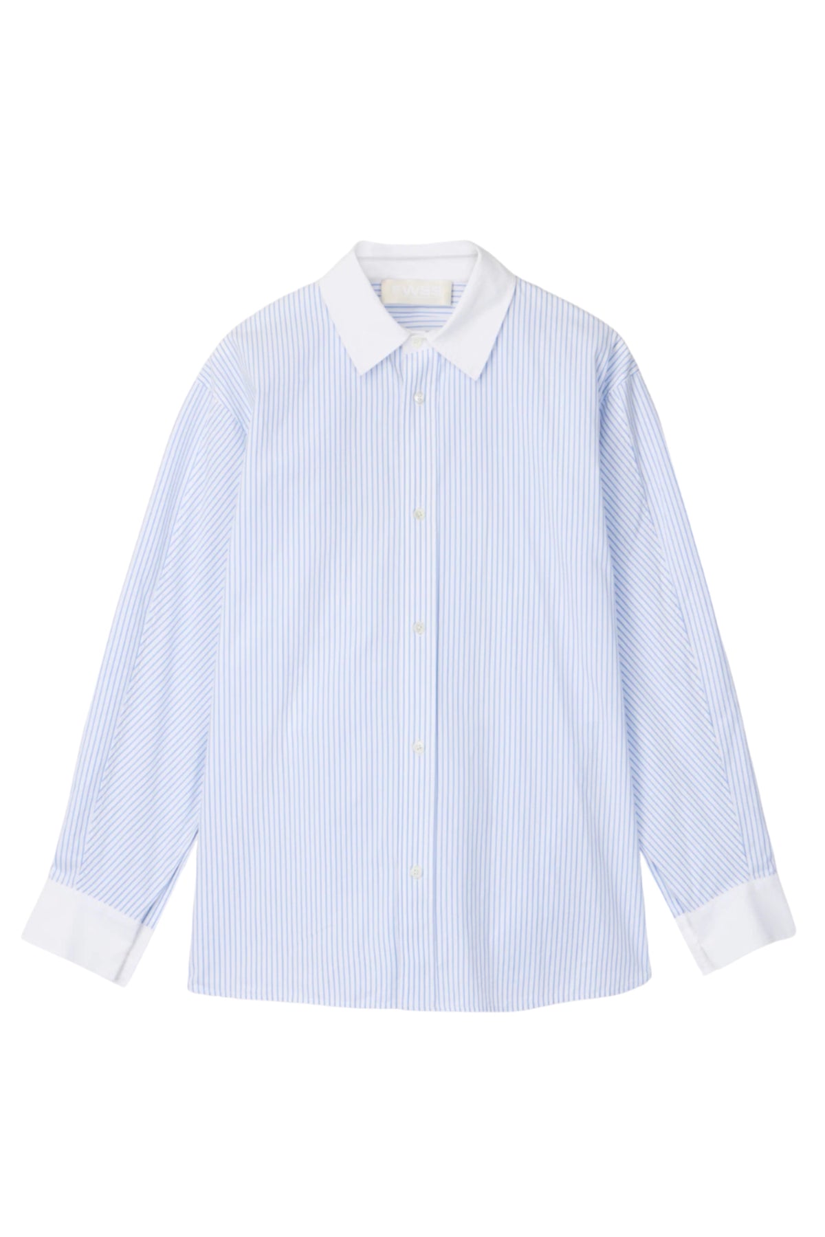 Coastal Shirt - Pastel Blue And White Pinstripe