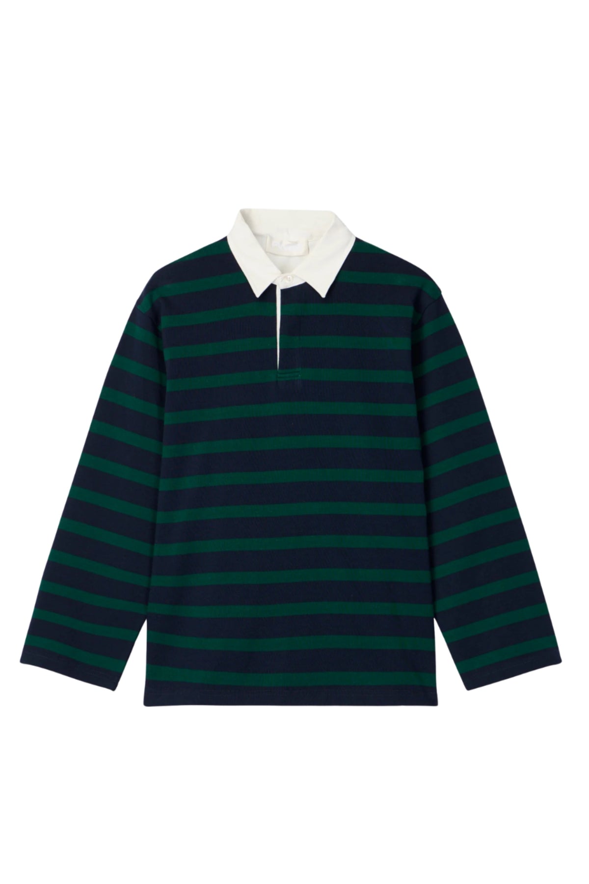Rugby Top - Green And Navy Stripe