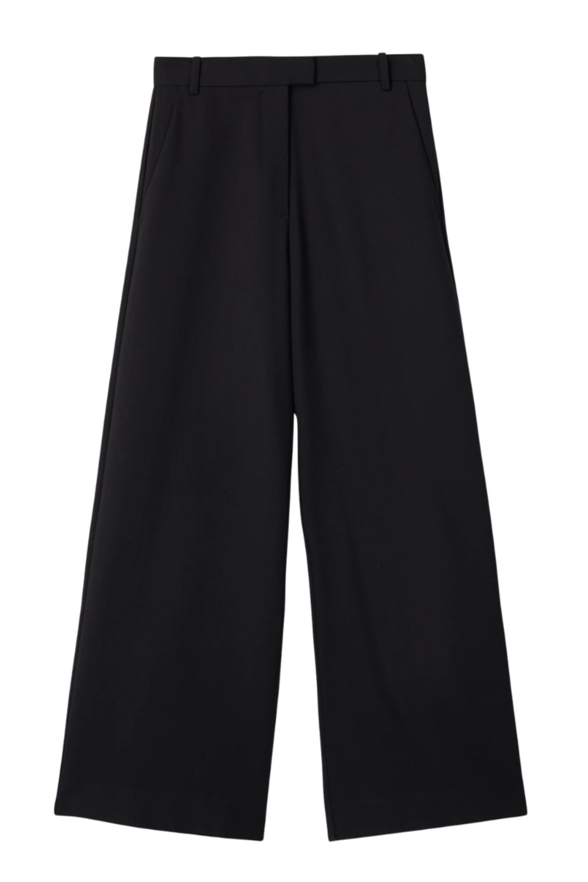 Tailored Wide Leg Trousers - Jet Black