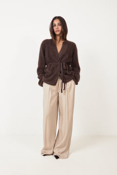 Brushed Cardigan - Mocha