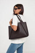 Logo Tote Bag Eco Embossed Grainy Alter Mat - Chocolate Brown