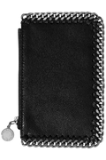 Falabella Zip Card Holder Eco Shaggy Deer W/ruthenium Chain - Black