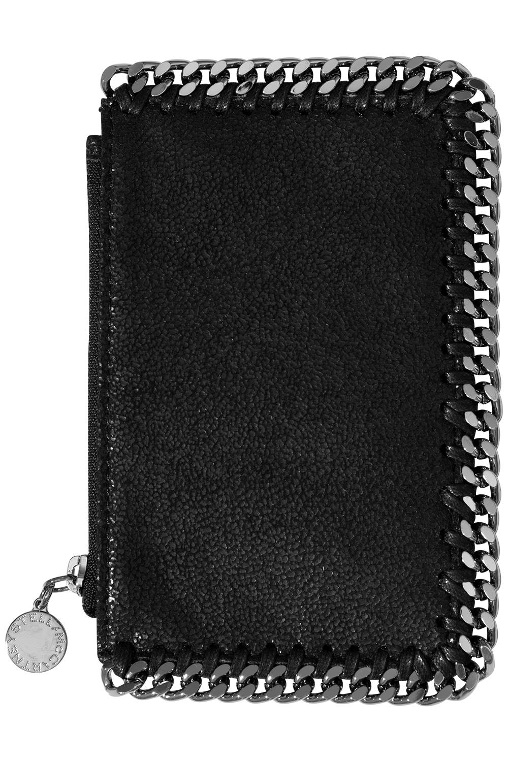 Falabella Zip Card Holder Eco Shaggy Deer W/ruthenium Chain - Black