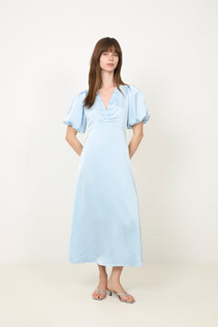 Illana Heavy Sateen Dress - Light Blue