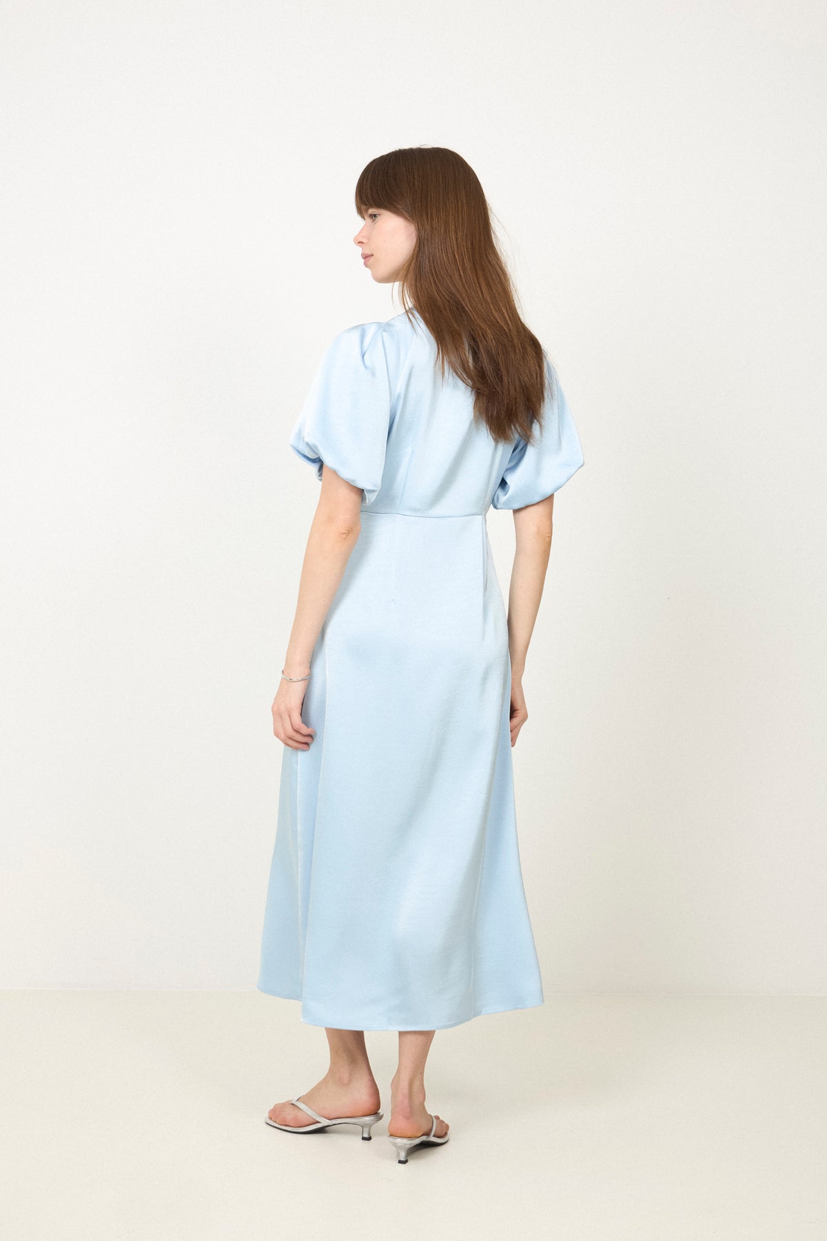 Illana Heavy Sateen Dress - Light Blue
