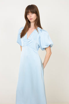 Illana Heavy Sateen Dress - Light Blue