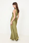 Celinie Heavy Sateen Dress - Sage Green