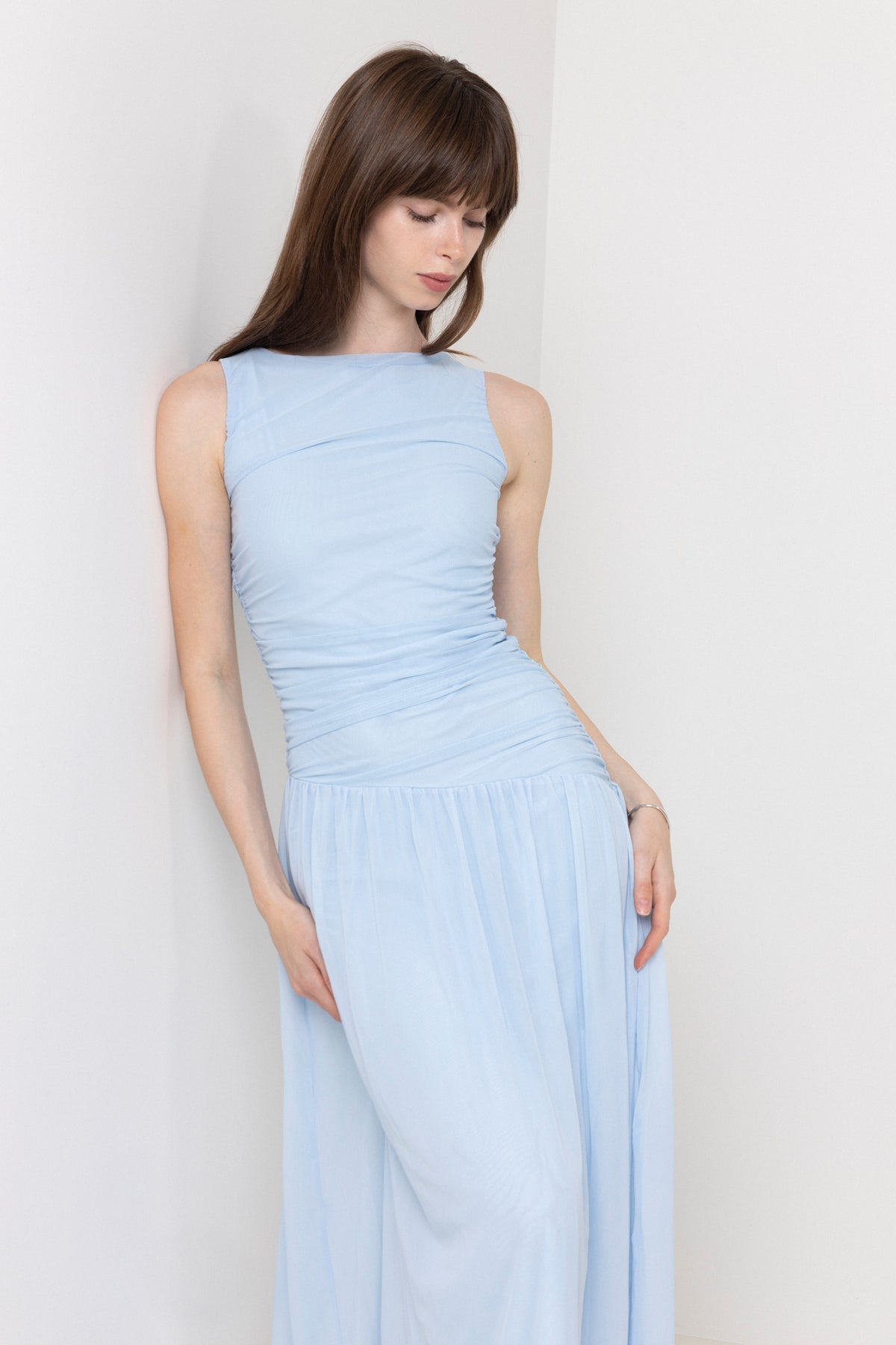 Cludine Mesh Dress - Light Blue