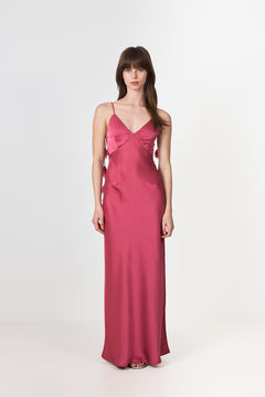 Colly Heavy Sateen Dress - Cherry Pink