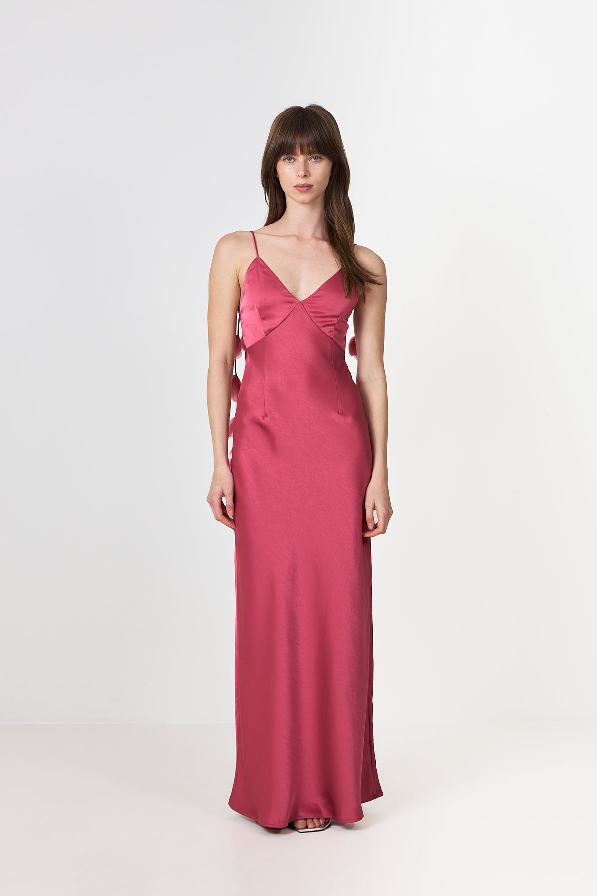 Colly Heavy Sateen Dress - Cherry Pink