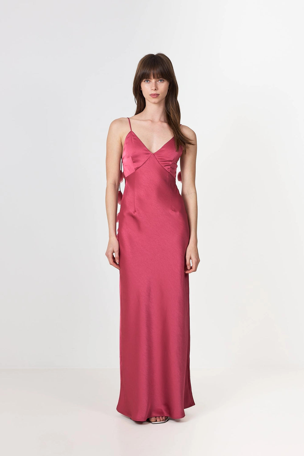 Colly Heavy Sateen Dress - Cherry Pink
