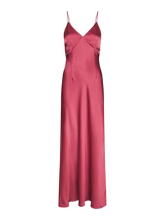 Colly Heavy Sateen Dress - Cherry Pink