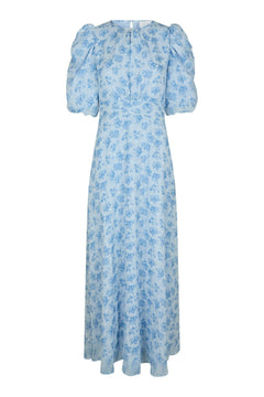 Kikka Chiffon Flower Dress - Light Blue