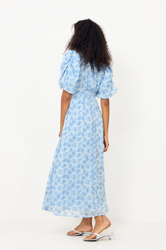 Kikka Chiffon Flower Dress - Light Blue
