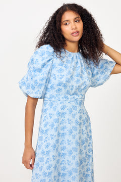 Kikka Chiffon Flower Dress - Light Blue