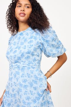 Kikka Chiffon Flower Dress - Light Blue