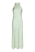 Fiona Pattern Satin Dress - Light Green