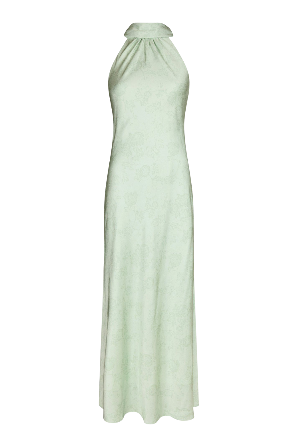 Fiona Pattern Satin Dress - Light Green