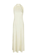 Fiona Pattern Satin Dress - Light Yellow