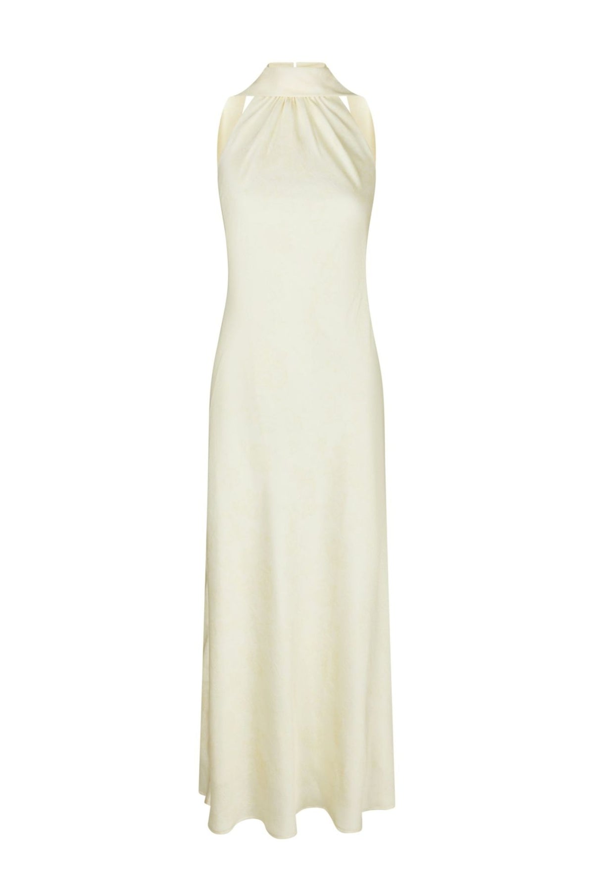 Fiona Pattern Satin Dress - Light Yellow