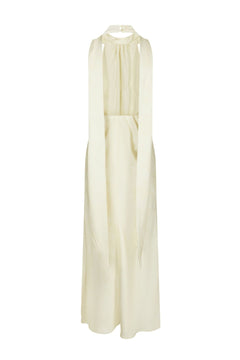 Fiona Pattern Satin Dress - Light Yellow