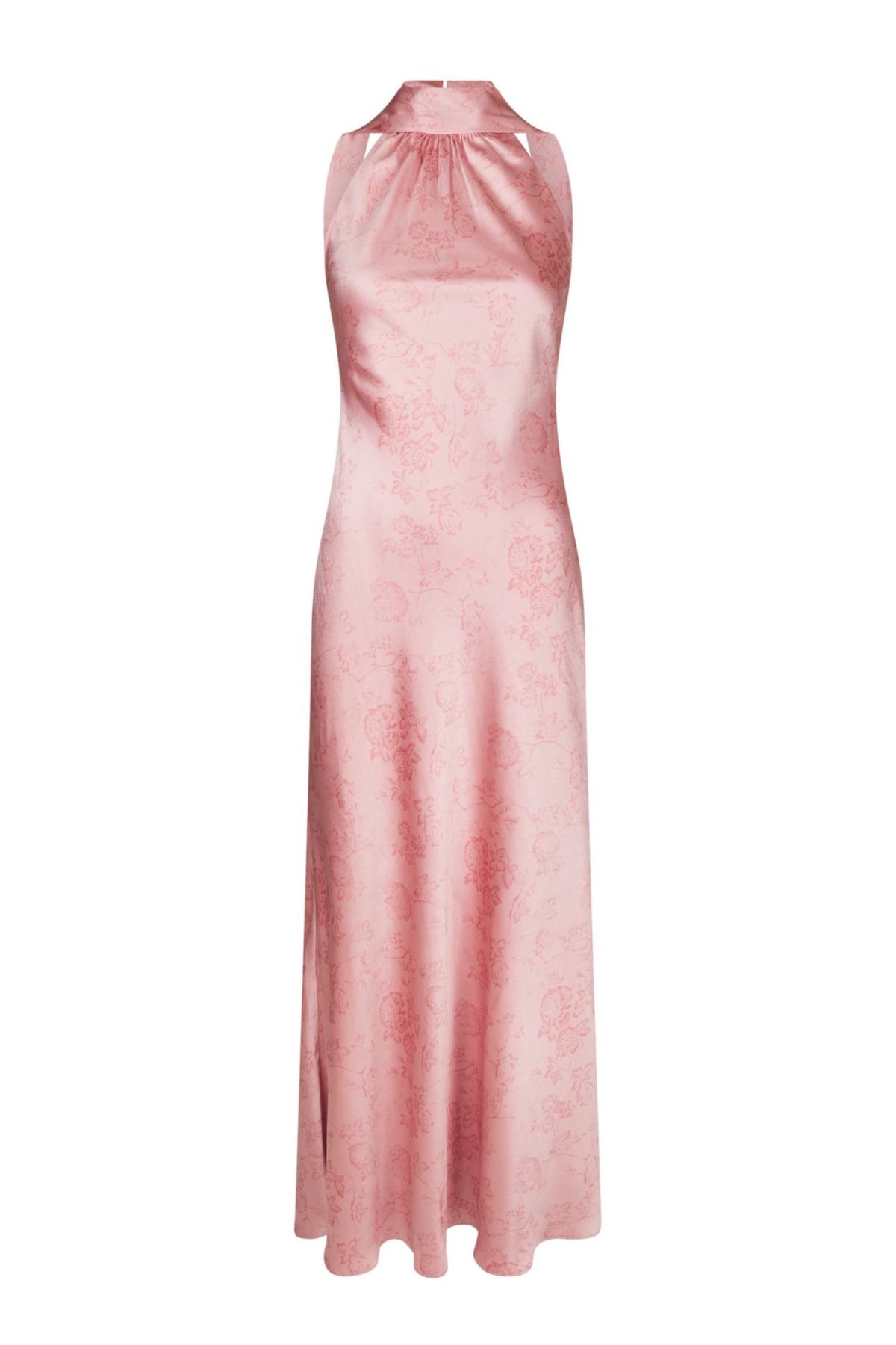 Fiona Pattern Satin Dress - Light Pink
