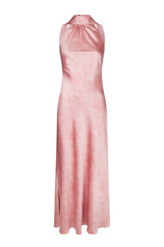 Fiona Pattern Satin Dress - Light Pink