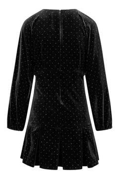 Jamal Stud Velour Dress - Black