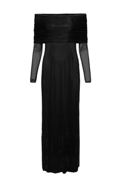 Edith Rhinestone Dress - Black