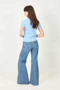 Ss Cllr Crdi-Short Sleeve-Cardigan - Baby Blue