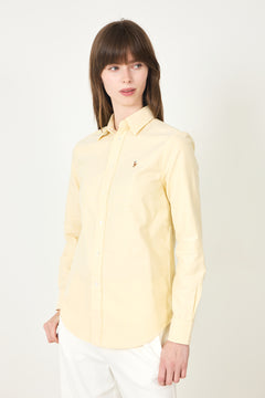 Classic-Long Sleeve-Button Front Shirt - Wicket Yellow