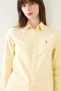 Classic-Long Sleeve-Button Front Shirt - Wicket Yellow