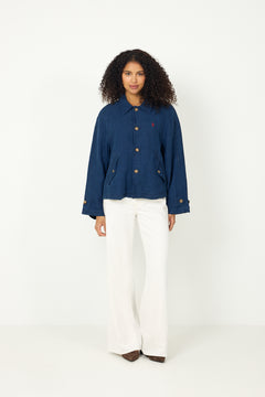 Woven-Windbreaker-Jacket - Indigo