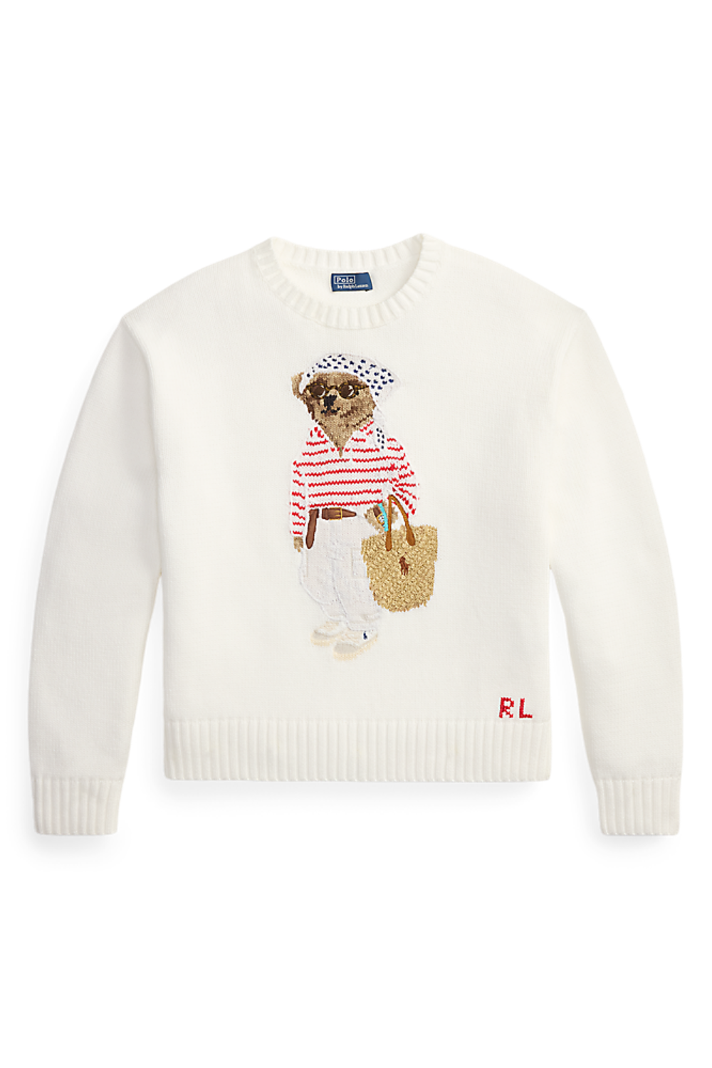 Polo Bear Crewneck Sweater - White Multi