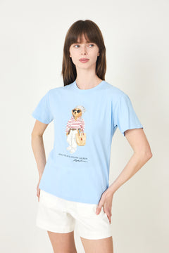 Polo Bear Cotton Jersey Tee - Baby Blue