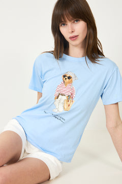 Polo Bear Cotton Jersey Tee - Baby Blue
