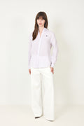 Classic Fit Striped Linen Shirt - 1994AF Hint Of Pink-White