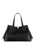 Gyoza Tote Pebble Grain Leather - Black