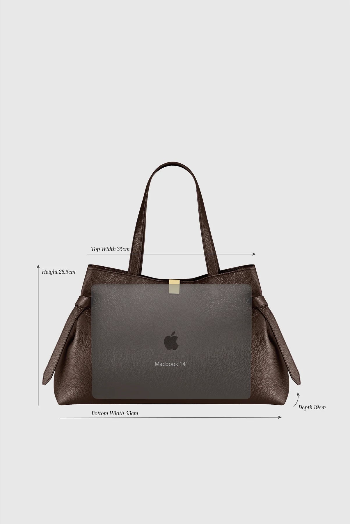 Gyoza Tote Pebble Grain Leather - Black