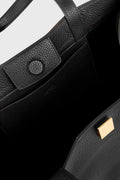 Gyoza Tote Pebble Grain Leather - Black
