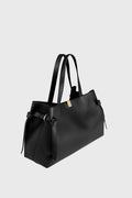 Gyoza Tote Pebble Grain Leather - Black