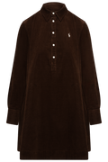 Woven-A Line-Dresses - Dark Brown