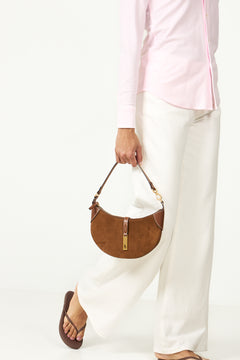Mini Polo Id Suede Shoulder Bag - Cinnamon/Cuoio
