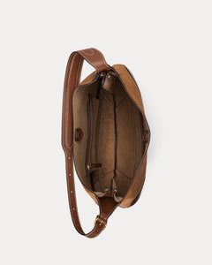 Large Suede Polo Id Shoulder Bag - Cinnamon/Cuoio