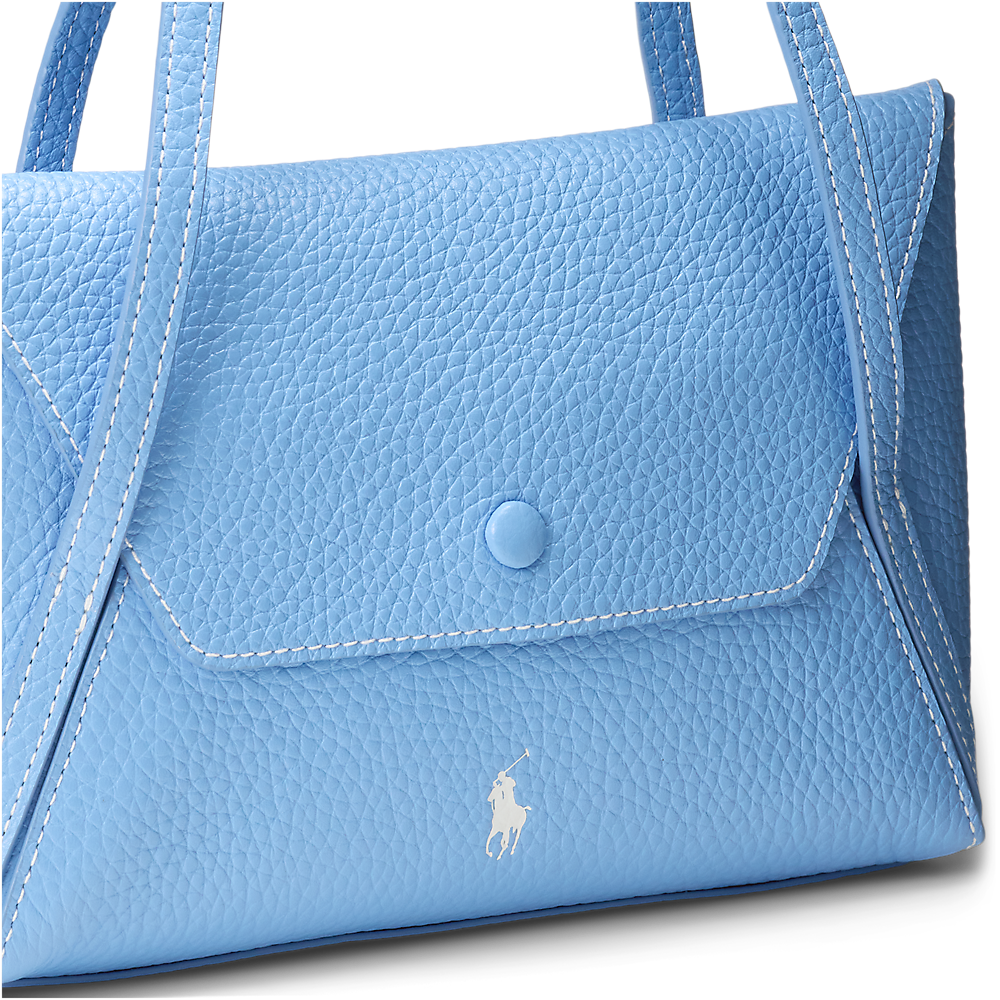 Polo Play Leather Mini Envelope Bag - Baby Blue