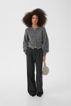 Gzdebbie Zipper Cardigan - Thunder Mélange