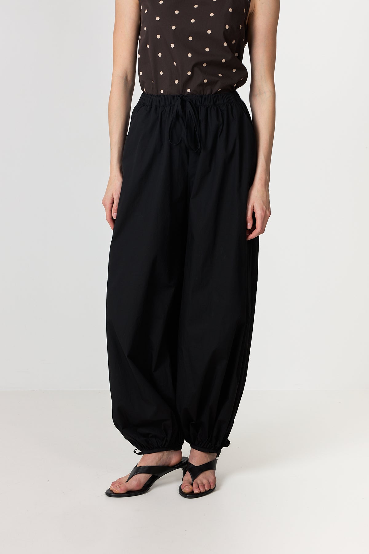 Roxane Balloon Poplin Pants - Black