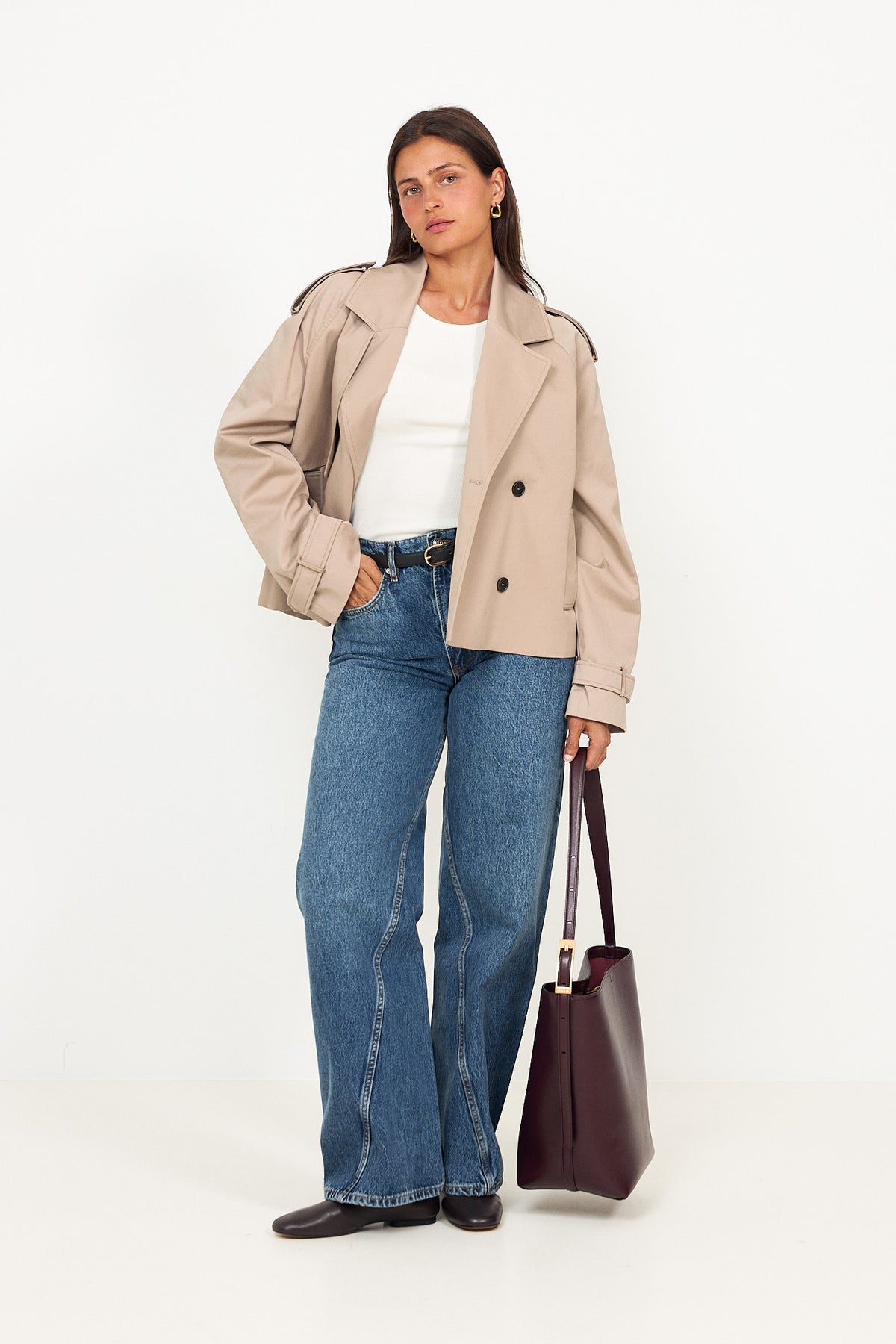 Rickie Cropped Trench - Beige